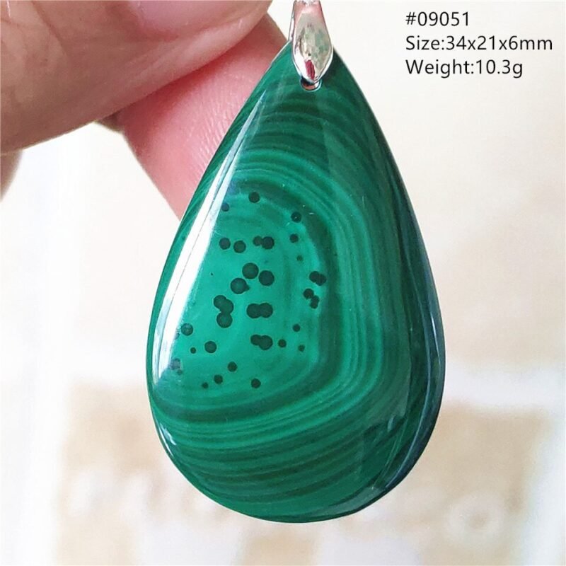 Pendentif Malachite 5A - Argent 925 - Pendentif Pierre Naturelle - Yogazen