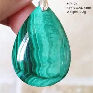 Pendentif Malachite 5A - Argent 925 - Pendentif Pierre Naturelle - Yogazen