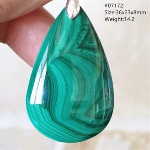 Pendentif Malachite 5A - Argent 925 - Pendentif Pierre Naturelle - Yogazen