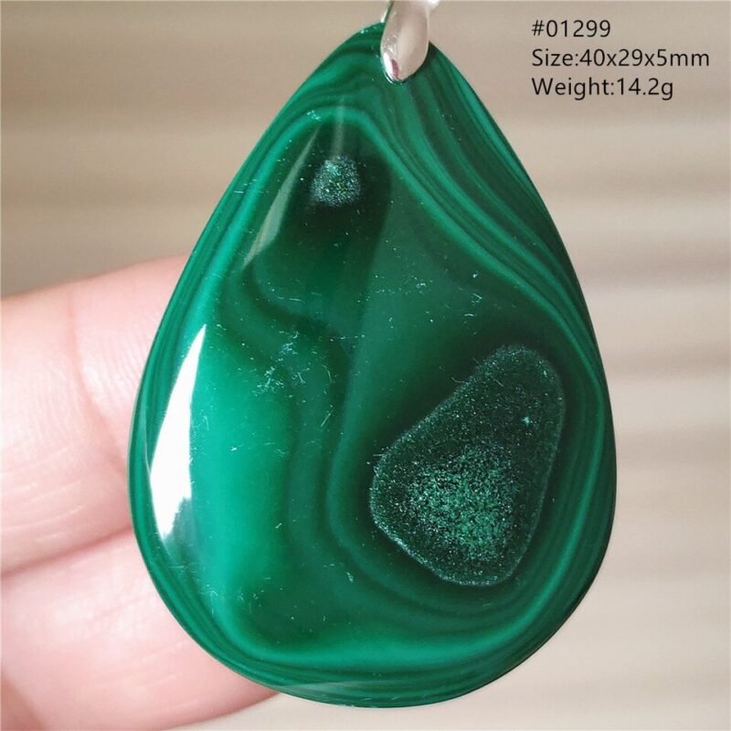 Pendentif Malachite 5A - Argent 925 - Pendentif Pierre Naturelle - Yogazen