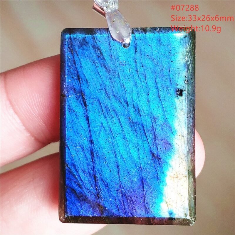 Pendentif Labradorite Bleue 6A - Argent 925 - Pendentif Pierre Naturelle - Yogazen