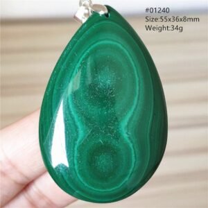 Pendentif Malachite 5A - Argent 925 - Pendentif Pierre Naturelle - Yogazen