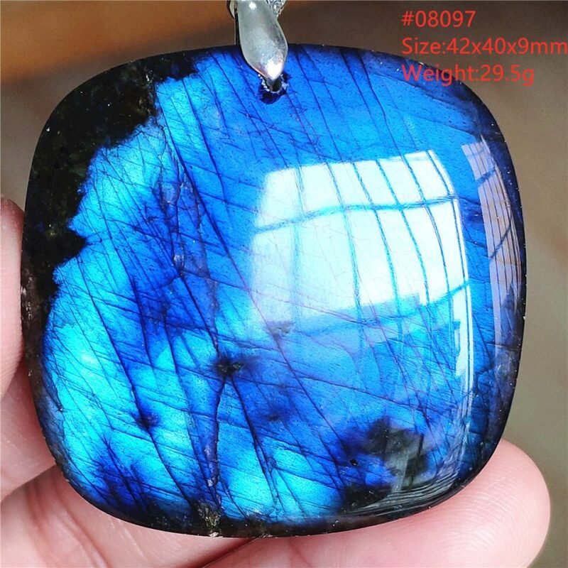 Pendentif Labradorite Bleue 6A - Argent 925 - Pendentif Pierre Naturelle - Yogazen