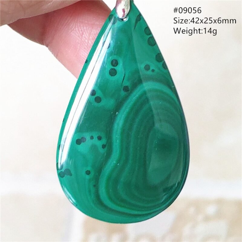 Pendentif Malachite 5A - Argent 925 - Pendentif Pierre Naturelle - Yogazen