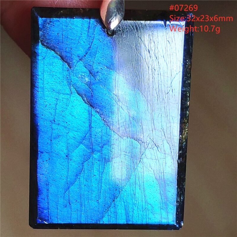 Pendentif Labradorite Bleue 6A - Argent 925 - Pendentif Pierre Naturelle - Yogazen