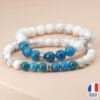Bracelet Minceur en Apatite et Howlite - Fabriqué en France - Bijoux Artisanaux Pierres Naturelles - Yogazen