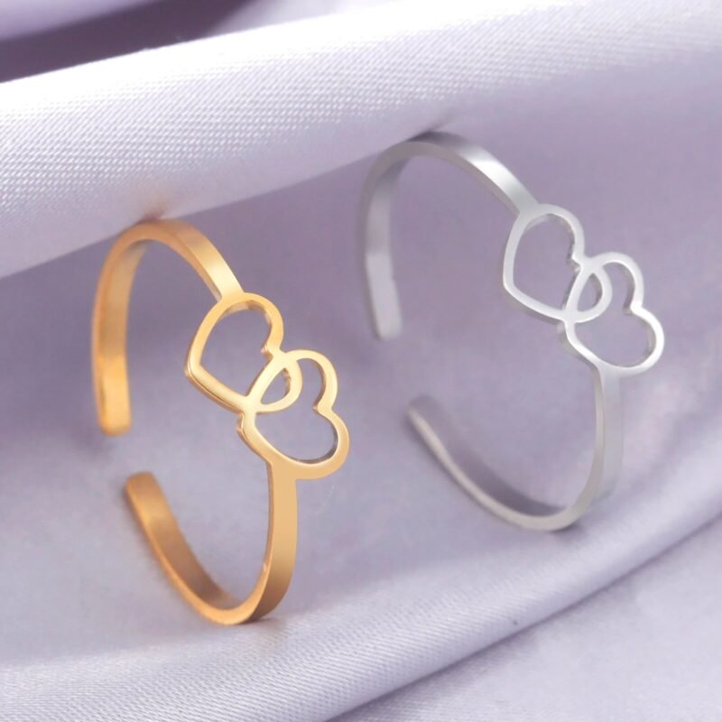 Bague 2 Coeurs - Bague Symbole Sacré - Yogazen
