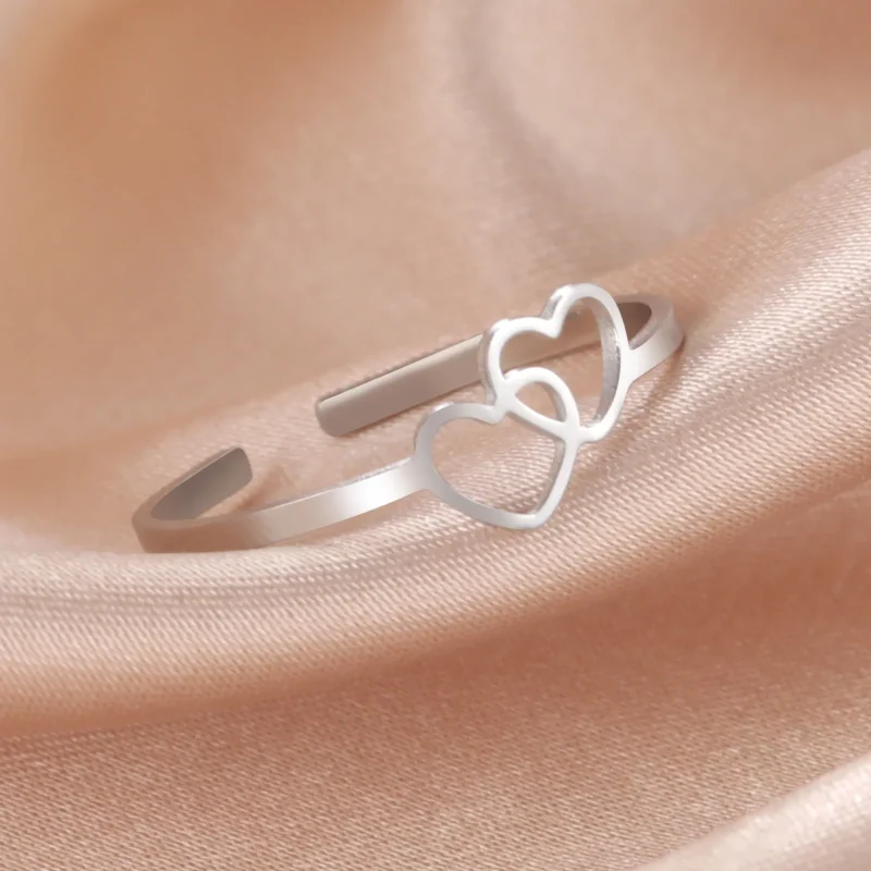 Bague 2 Coeurs - Bague Symbole Sacré - Yogazen