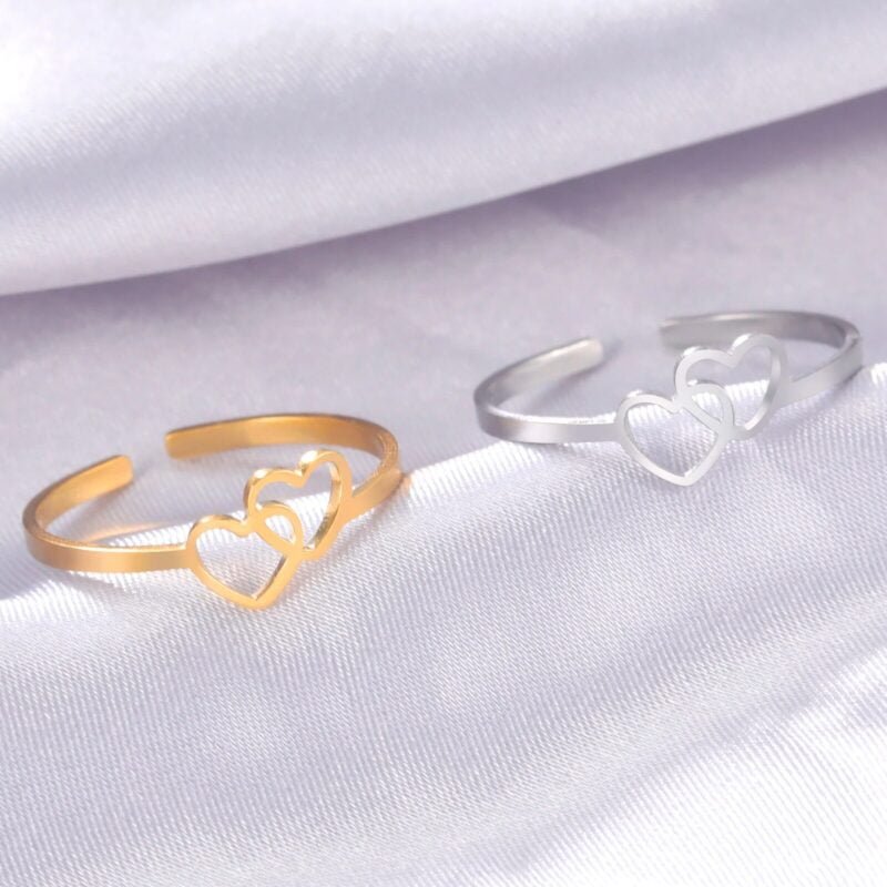 Bague 2 Coeurs - Bague Symbole Sacré - Yogazen