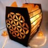 Lampe Cristaux de Sel - Panier en Métal - Fleur de Vie - Lampe de Sel - Yogazen