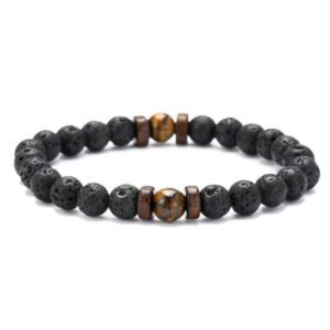 Bracelet pour Homme en Pierre de Lave - Bracelet Bouddhiste - Yogazen