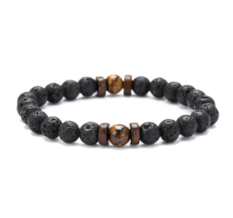 Bracelet pour Homme en Pierre de Lave - Bracelet Bouddhiste - Yogazen