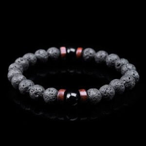 Bracelet pour Homme en Pierre de Lave - Bracelet Bouddhiste - Yogazen