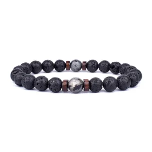 Bracelet pour Homme en Pierre de Lave - Bracelet Bouddhiste - Yogazen