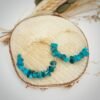 Boucle d'oreille créole pierres cassées Apatite - Bijoux Artisanaux Pierres Naturelles - Yogazen