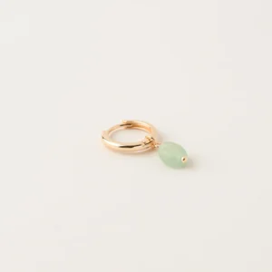 Boucle d'oreille petite créole avec pierre Amazonite - Bijoux Artisanaux Pierres Naturelles - Yogazen