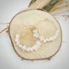 Boucle d'oreille créole pierres cassées Quartz Rose - Bijoux Artisanaux Pierres Naturelles - Yogazen
