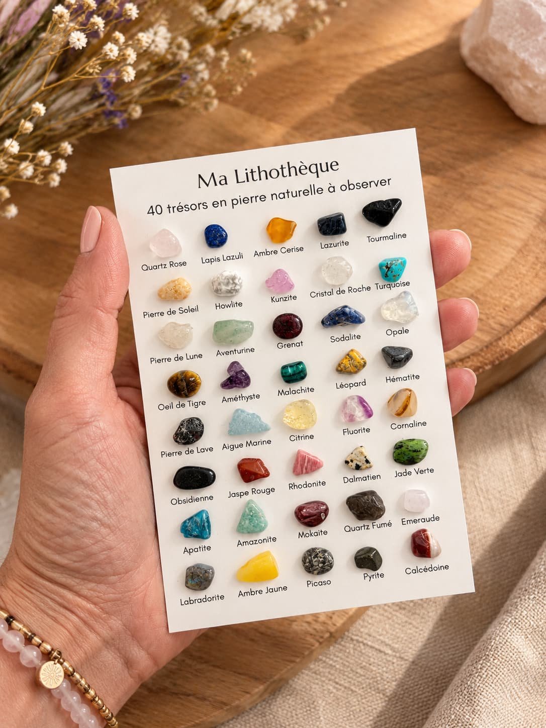 Ma Lithothèque – Collection de 40 véritables pierres naturelles - Collection Artisan Français - Yogazen
