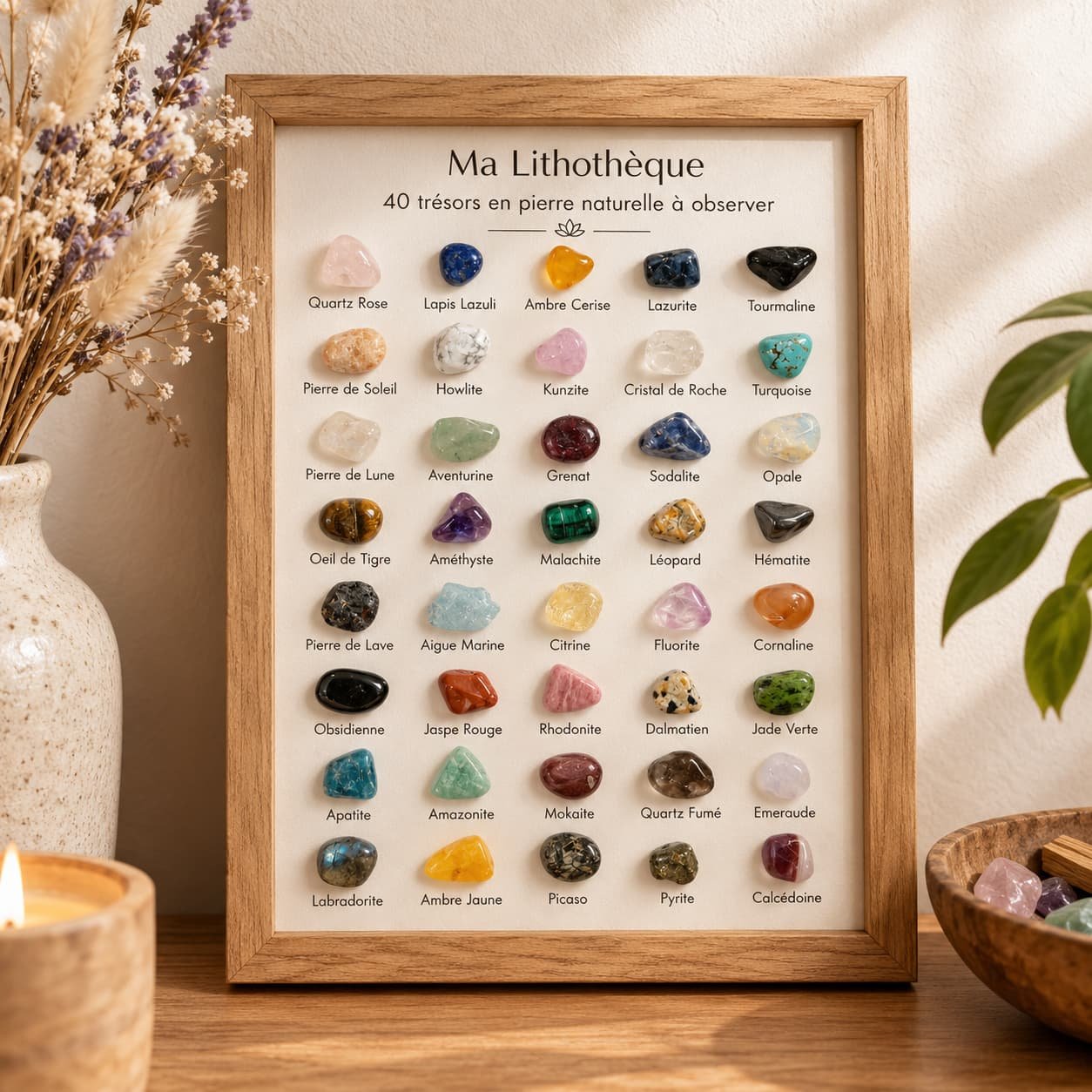 Ma Lithothèque – Collection de 40 véritables pierres naturelles - Collection Artisan Français - Yogazen