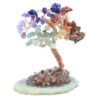 Arbre du Bonheur 7 Chakras sur Tranche d'Agate – 12 cm