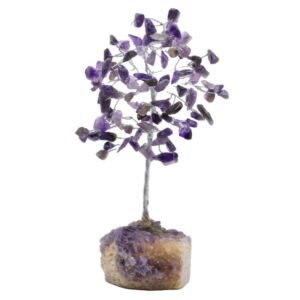 Arbre du Bonheur Améthyste Druse – 100 Pierres Brutes, 20 x 18 cm