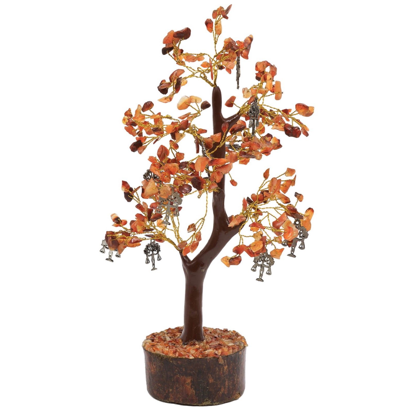 Arbre du Bonheur Cornaline et Balance – 300 Pierres, 23 cm