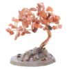 Arbre du Bonheur Cornaline sur Tranche d'Agate – 12 cm