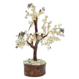 Arbre du Bonheur Fluorite et Fée – 160 Pierres, 18 cm
