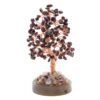 Arbre du Bonheur Grenat sur Agate Polie – 14 cm