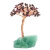 Arbre du Bonheur Grenat sur Base Fluorite Brute – 14 cm