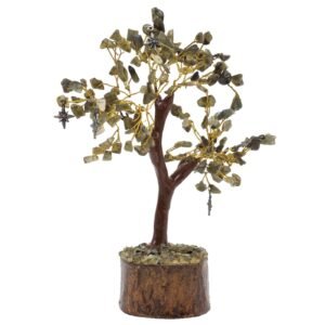 Arbre du Bonheur Labradorite et Étoiles – 160 Pierres, 18 cm