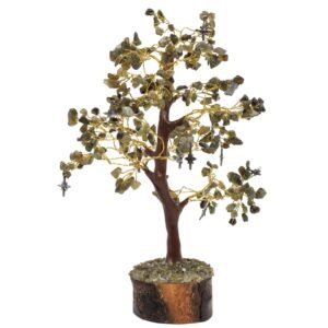 Arbre du Bonheur Labradorite et Étoiles – 300 Pierres, 23 cm