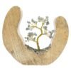 Arbre du Bonheur Labradorite sur Décor Bois de Manguier – 17 cm