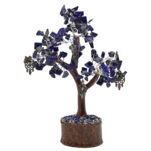 Arbre du Bonheur Lapis Lazuli et Attrape rêve – 160 Pierres, 18 cm