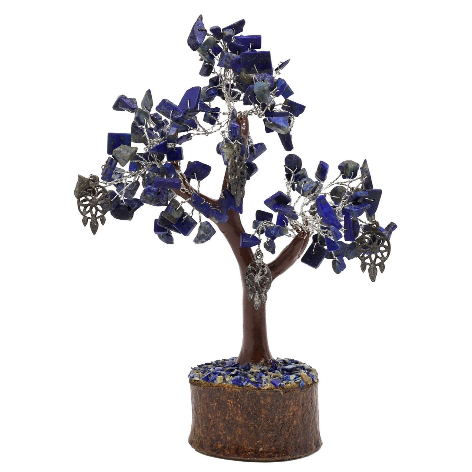 Arbre du Bonheur Lapis Lazuli et Attrape rêve – 160 Pierres, 18 cm