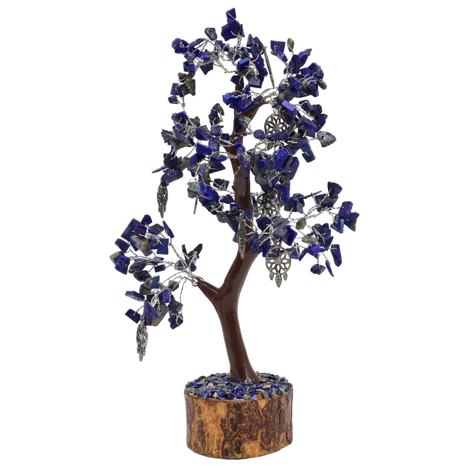 Arbre du Bonheur Lapis Lazuli et Attrape rêve – 300 Pierres, 23 cm