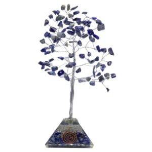 Arbre du Bonheur Lapis Lazuli Orgonite – 100 Pierres Brutes, 8 x 21 cm
