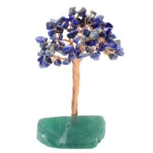 Arbre du Bonheur Lapis Lazuli sur Base Fluorite Brute – 14 cm