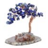 Arbre du Bonheur Lapis Lazuli sur Tranche d'Agate – 12 cm