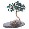 Arbre du Bonheur Malachite sur Tranche d'Agate – 12 cm