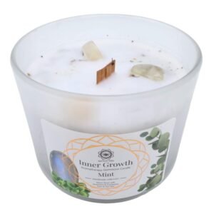 Bougie Green Tree « Croissance intérieure » – Pierre de Lune + Menthe, 256 g