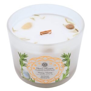 Bougie Green Tree « Phases de la Lune » – Pierre de Lune + Ylang Ylang, 256 g