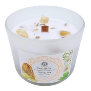 Bougie Green Tree « Positivité » – Citrine + Thé vert, 256 g