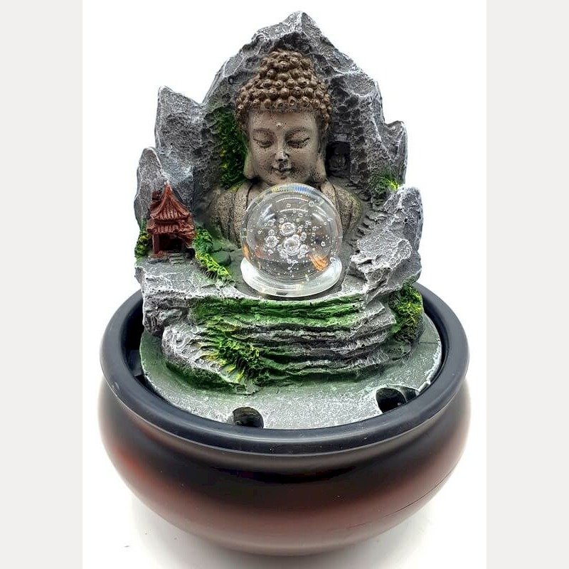 Fontaine d'Intérieur Bouddha Village – 21 cm