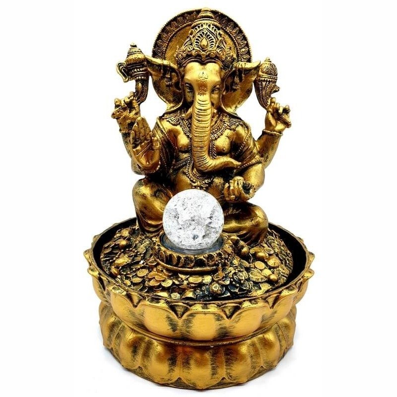 Fontaine d'Intérieur Ganesh Doré – 30 cm