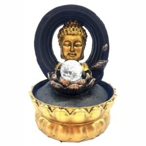 Fontaine d'Intérieur Tête Bouddha sur Cercle – 28 cm