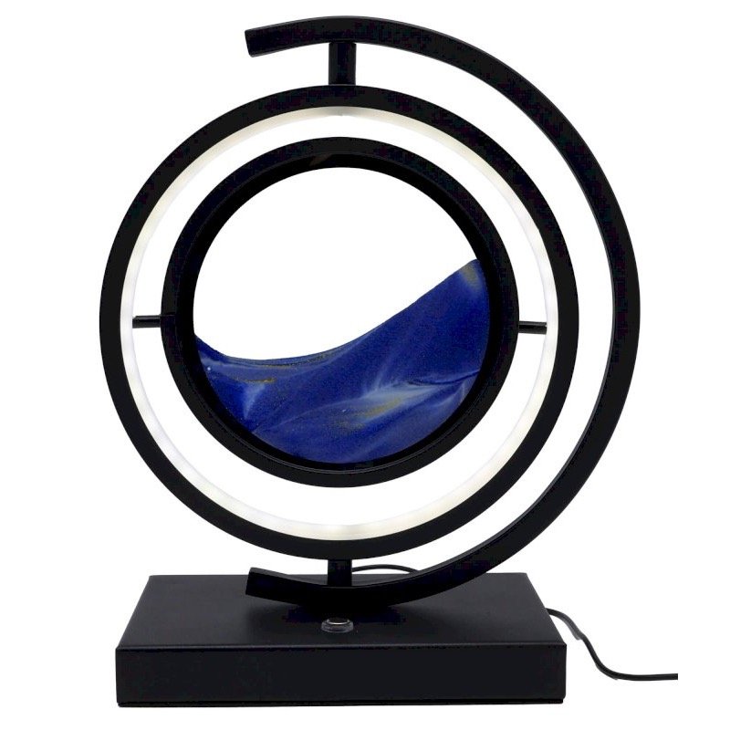 Lampe à Sable Mouvant Tour Design Réversible 33 cm – Bleu