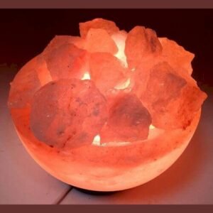 Lampe de Sel Himalaya Bol et Cristaux – environ 3 kg