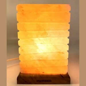 Lampe de Sel Himalaya Rectangle Strié – 4 à 5 kg, environ 20 cm