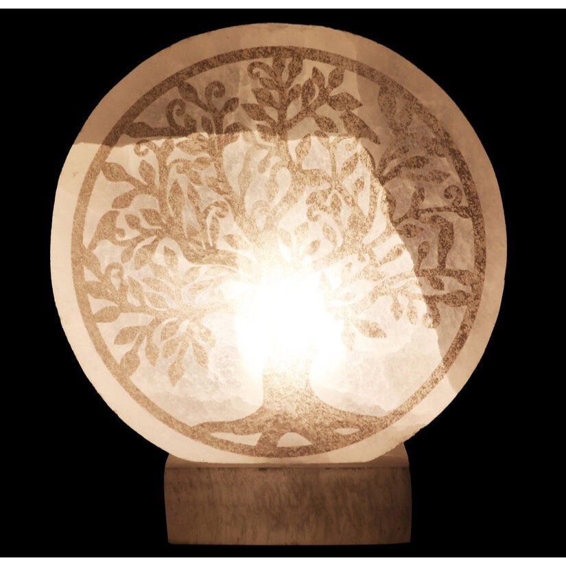 Lampe Sélénite Frame Arbre de Vie 20 cm